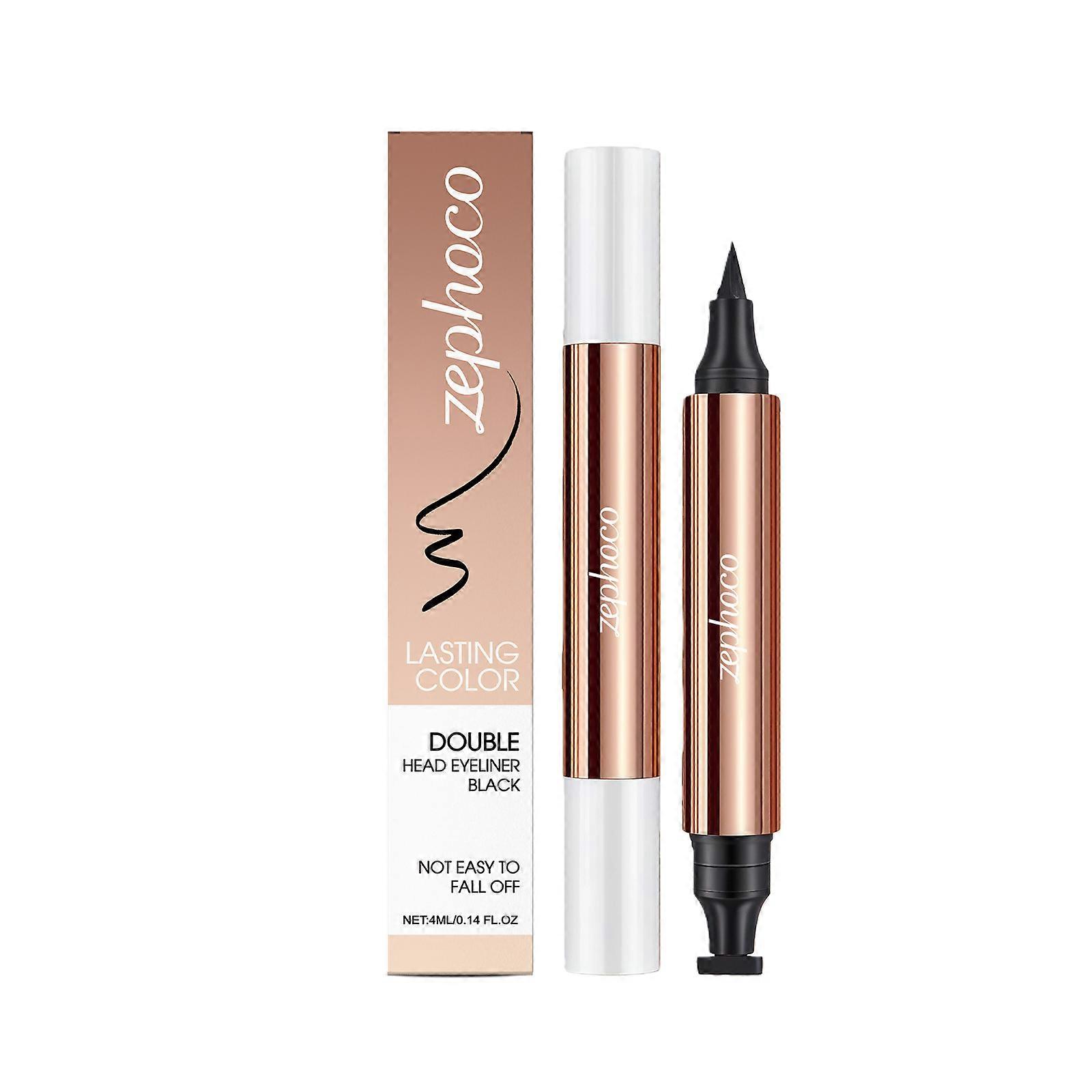 Zephoco Double-Headed Eyeliner (Black) Double-Headed Design A Multi-Effect Smooth Color Rendering Quick-Drying Makeup