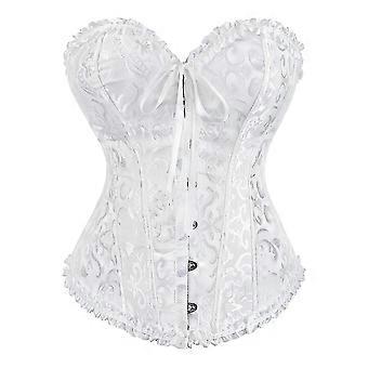 Women's Lace Up Boned Overbust Corset Bustier Lingerie Bodyshaper Top Princess Corset