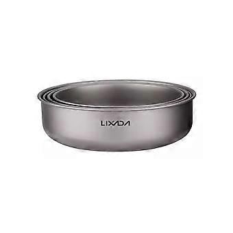 Metal Mixing Bowl Set Ultralight Compact Collapsible Backpacking Gear Pure Ti Single-Layer 4-Piece Camping Bowl Set Perfect for Outdoor Adventures