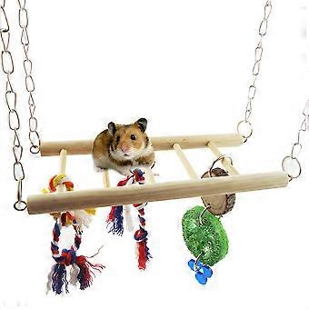 Spielzeug für Hamster: Kletterleiter, Holzschaukel für Kleintiere