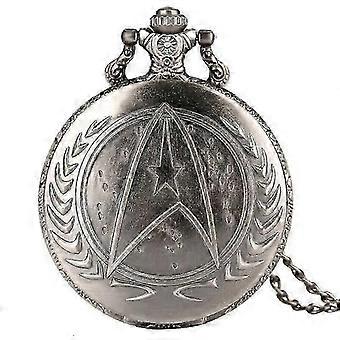 Quartz Pocket Watch, Retro Darth Vader Style Design with Chain Strap, Analog Quartz Pendant Gift for Kids, Men, Women & Fans
