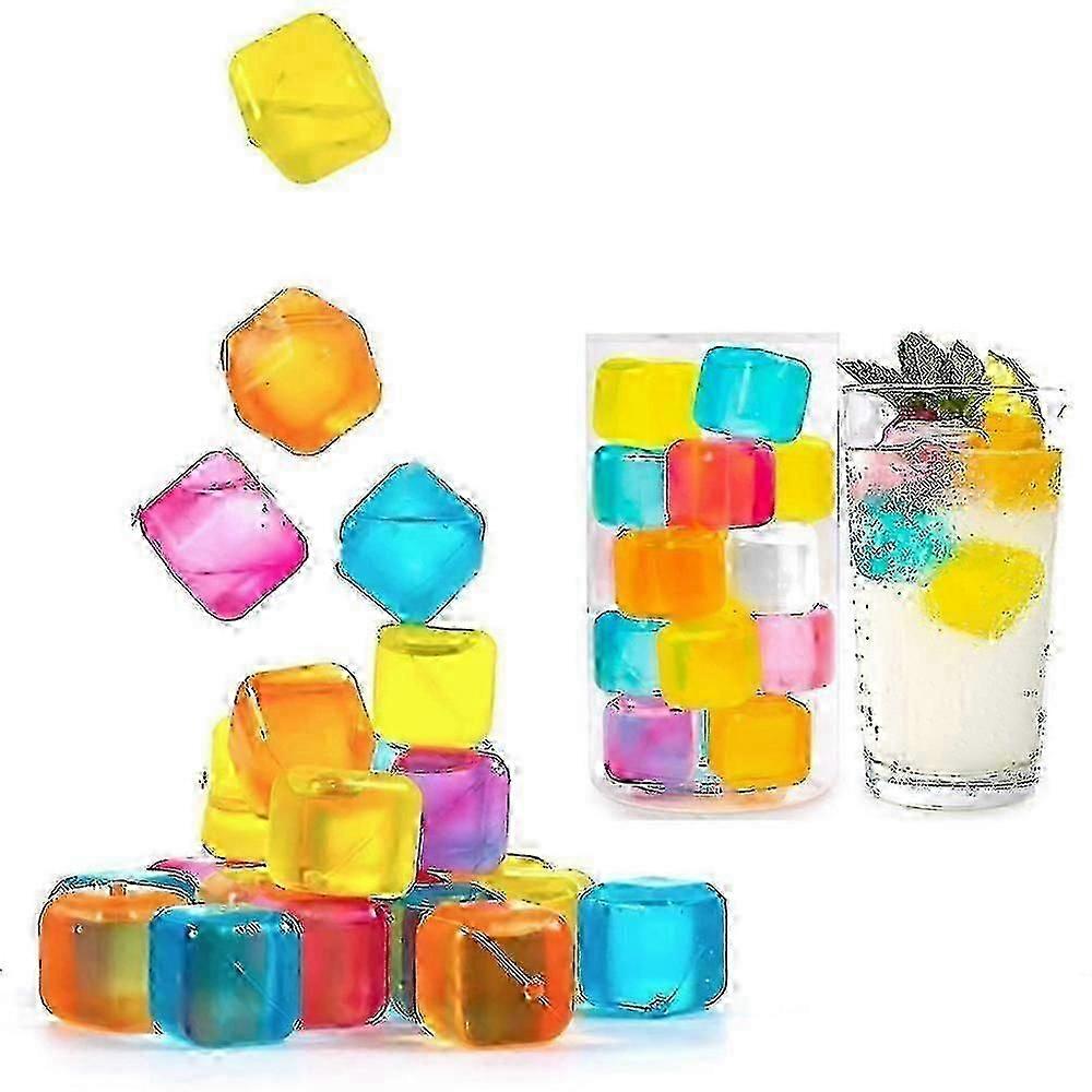 BPA Free Reusable Ice Cubes Plastic Square Refreezable compatible with Drinks COS