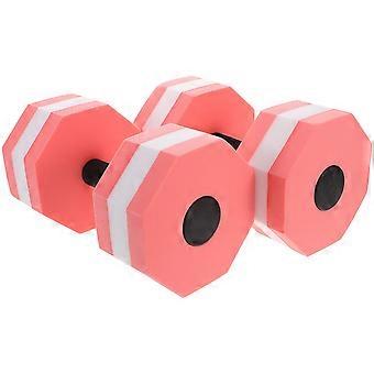 Eva-Wasserhanteln, achteckig, für Poolübungen, 1 Paar, rosa Fitnessgewichte