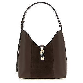 Furla Brown Calfskin Shoulder Bag