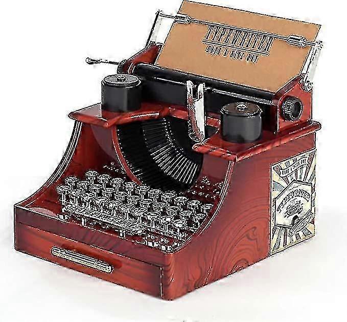 Mini Retro Typewriter Clockwork Music Box Creative Decorative Gift-SSZFV