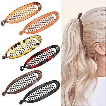 6 Pack Banana Hair Clips for All Hair Types, Strong Hold Ponytail Holders
