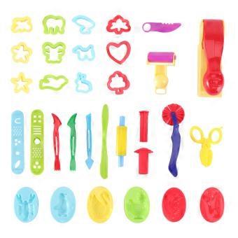 Plasticine Mold Kit DIY Colored Clay Tools for Kids Playing 62Pcs Set