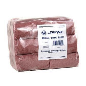 Jorvet Brown Cling Gauze - 3" x 5 yds, 12 Count
