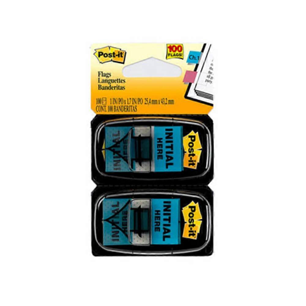 INITIAL HERE Post It Flags Removable Repositionable Durable Adhesive 100pk
