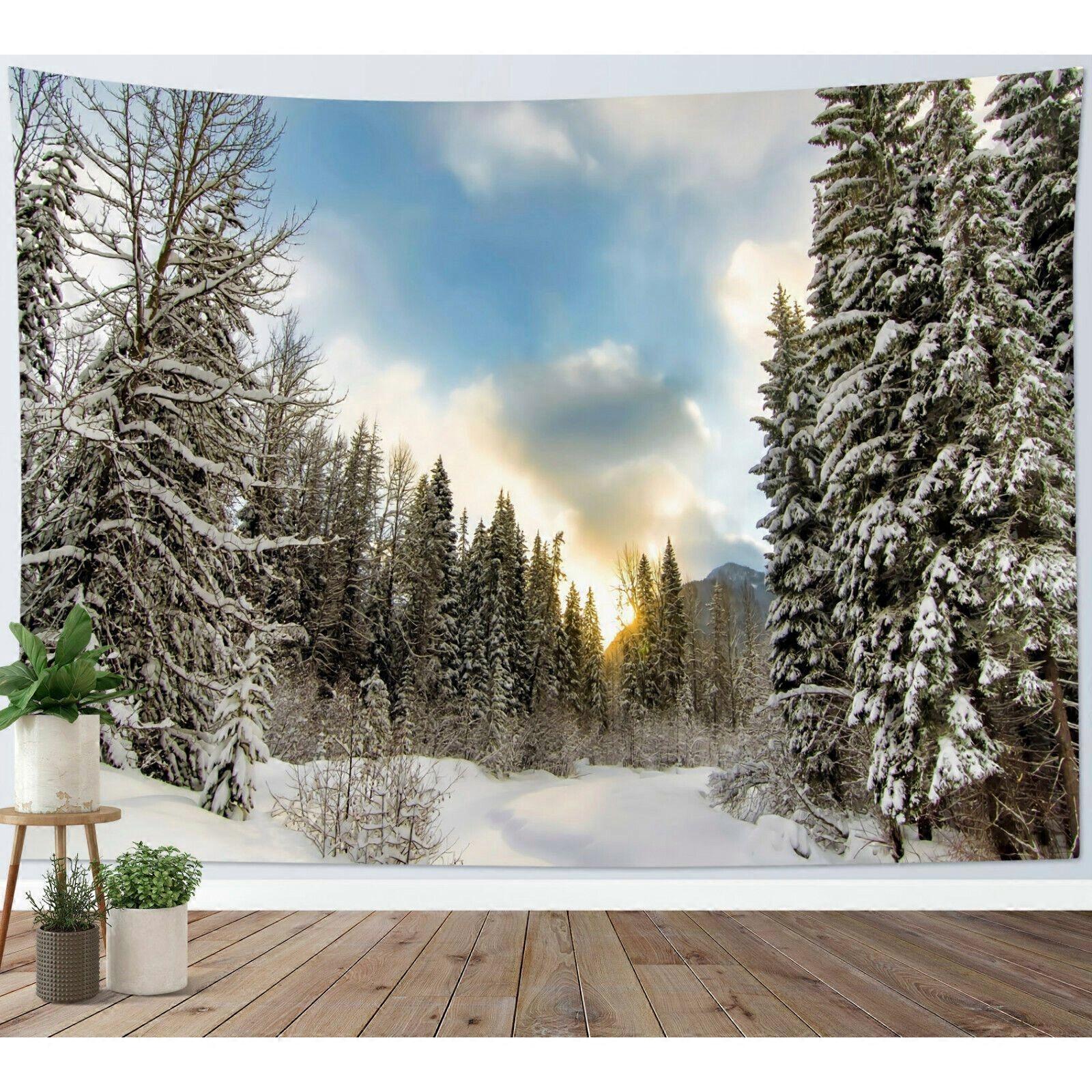 Tapestry Winter Forest Snow Scene Clear
