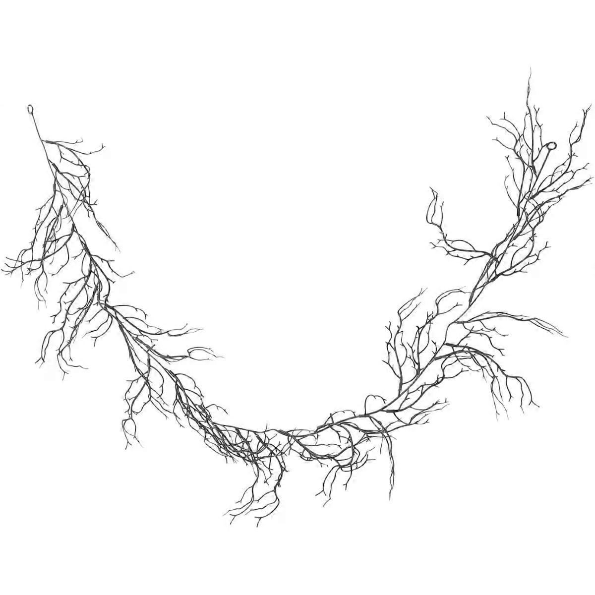 Black Twig Garland Plastic Gothic Decor