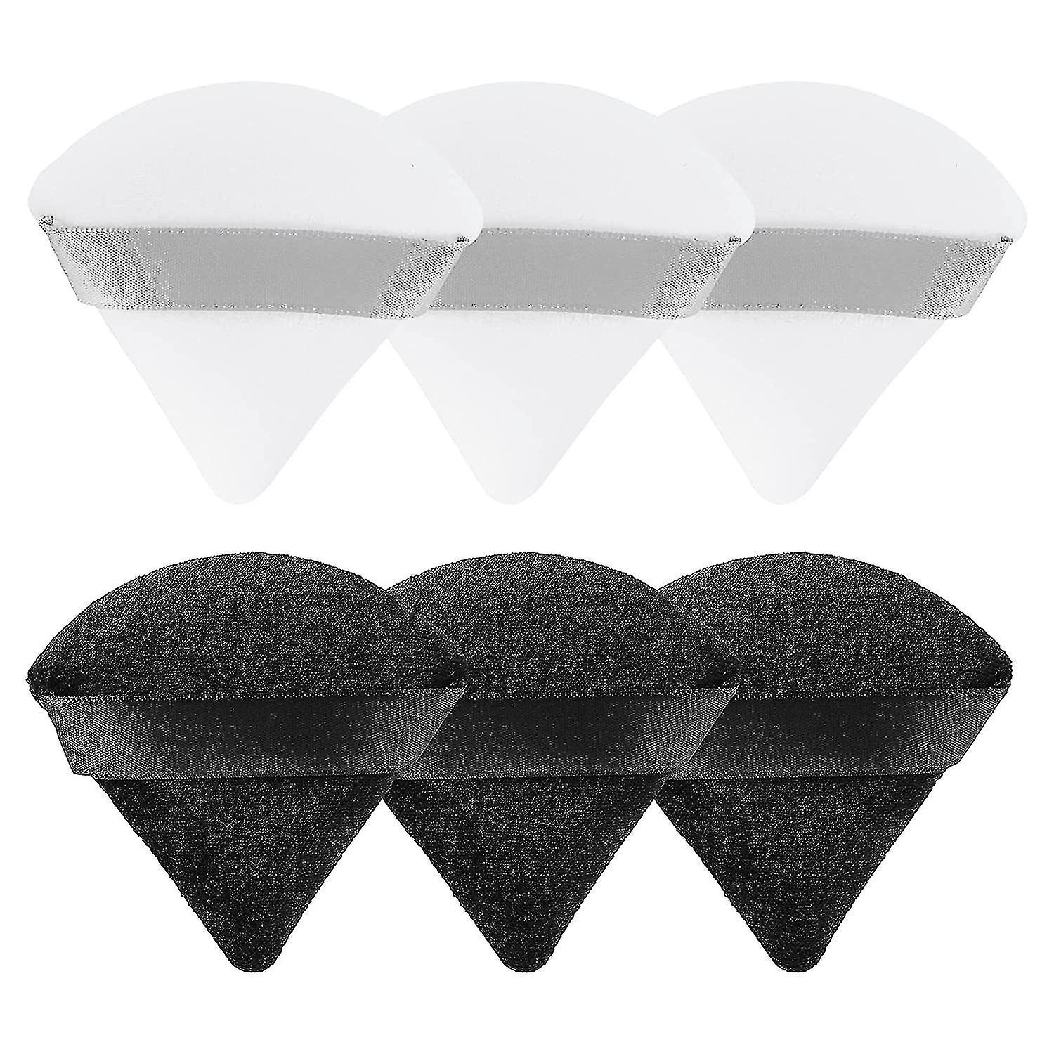 Pure Cotton Powder Puff, Made Of Cotton Velour In Triangle Wedge Shape Designed For Contouring, Under Eyes And Corners, With Strap, Makeup Tool For Co