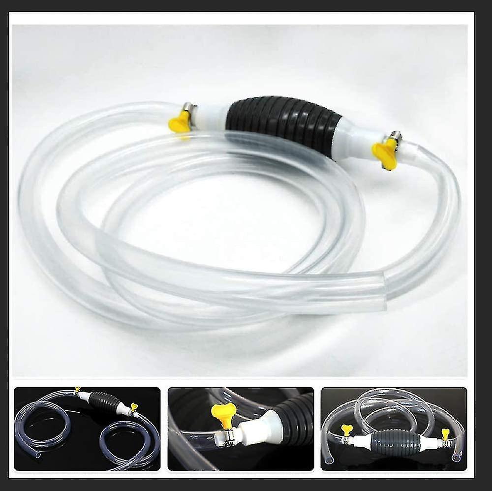 Hand Pump Rubber Fuel Hose Manual Fuel Transfer Pump Gas Oil Tank For Boat Vehicle Diesel Water Suction Line 8mm (white)