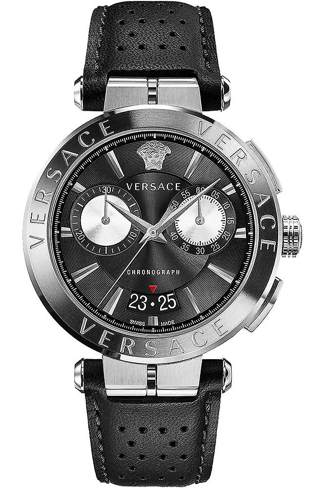 Versace VE1D00719 - Cronograf de cuarț masculin din piele