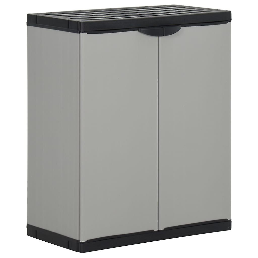Garbage Can Box Grey and Black 68x40x85 cm PP