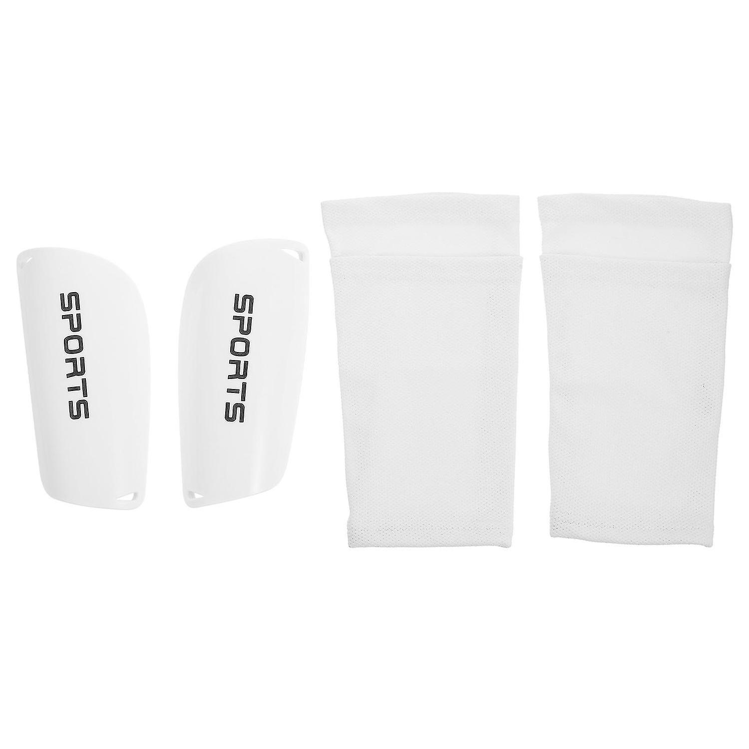 1 Set Of Outdoor Soccer Shin Pads Soccer Shin Guard Sock Protective Board White