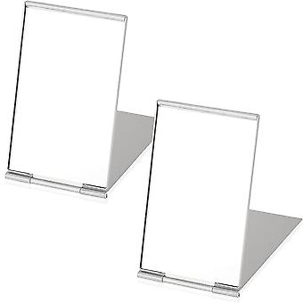 2 piezas Ultra Slim Pocket Makeup Travel Mirror