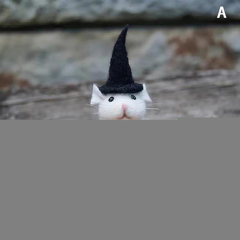 1pc Christmas Halloween Mouse With A Pumpkin Handmade Diy Wool Felt Mouse