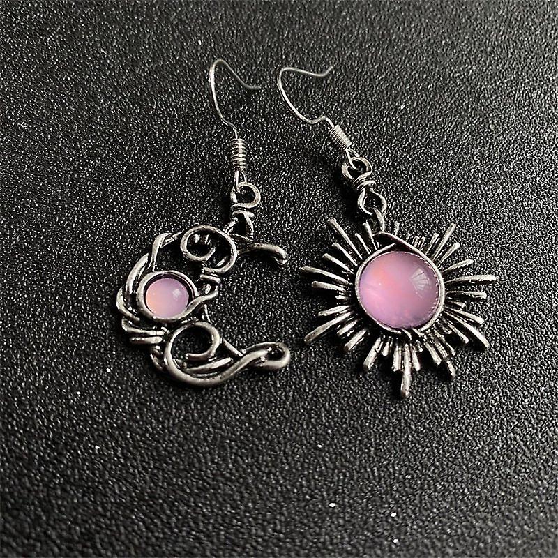 Femmes boucle d’oreille fille goujon oreille Goutte Bohême Soleil Lune Argent Rond Cristal Goutte Cadeau Elle