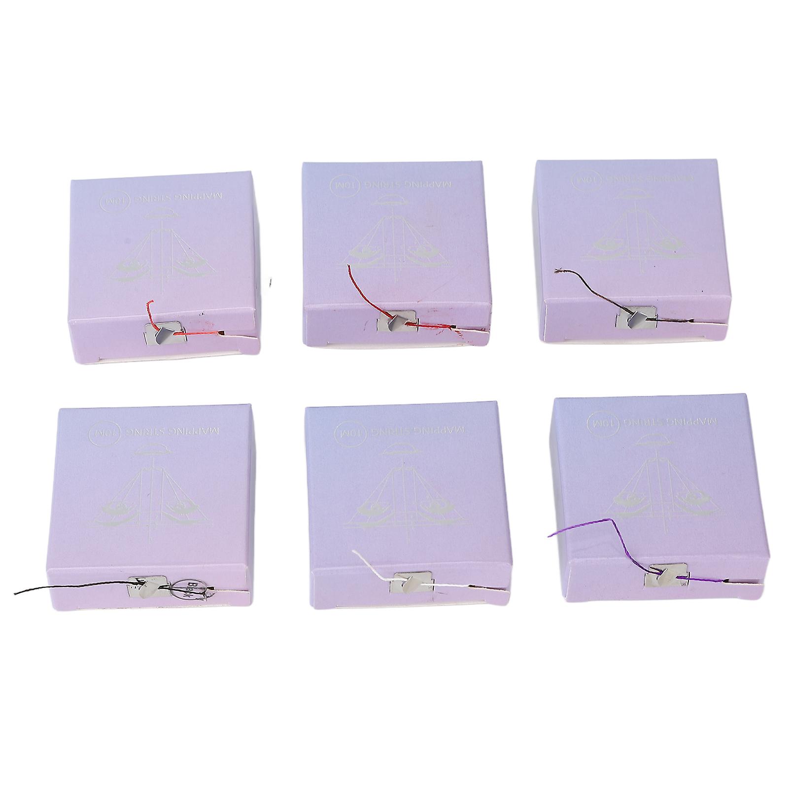 6PCS Brow Mapping String 10m Pre Inked Mapping String for Permanent Makeup and Microblading Supplies