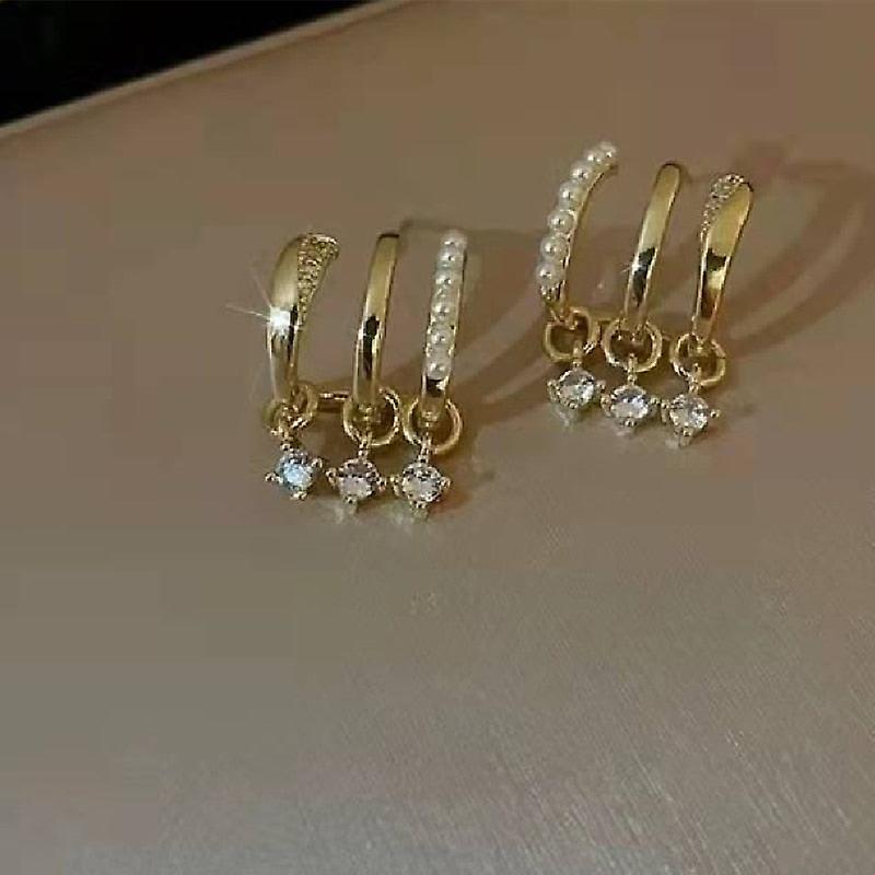 Women Earring Girl Stud Ear Drop Multi-ring Simple Sweet Style