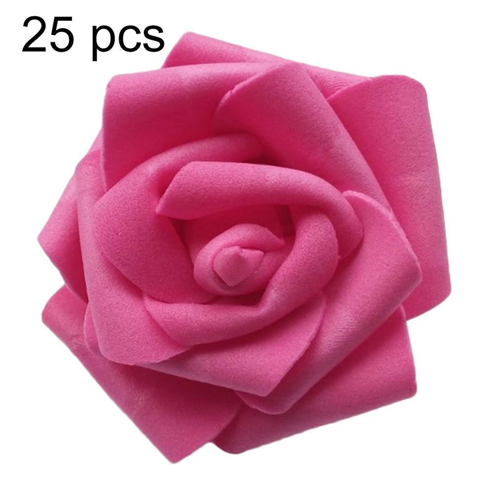 Roadoor 25/50/100Pcs Artificial PE Foam Rose Flowers Head DIY Wedding Home Room Decor 25Pcs*