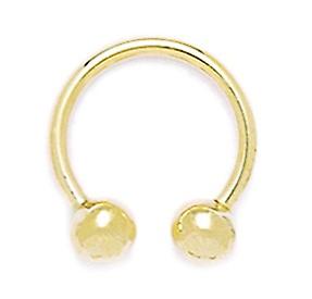 14Kイエローゴールド14ゲージ円形ボディピアスジュエリーバーベル18x17mm-女性用ボディピアススタッド