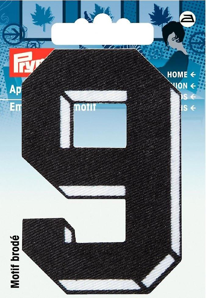 Prym Number Patch Motif Small Number 9 - Black - each