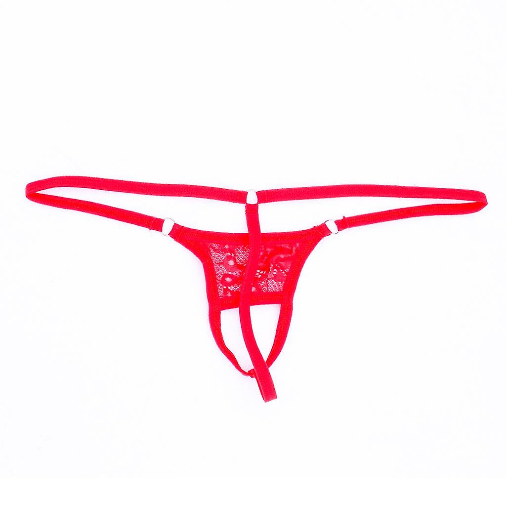 Herren Offene Front Atmungsaktive G-String Unterwäsche Pouch Brief Tanga Weiß