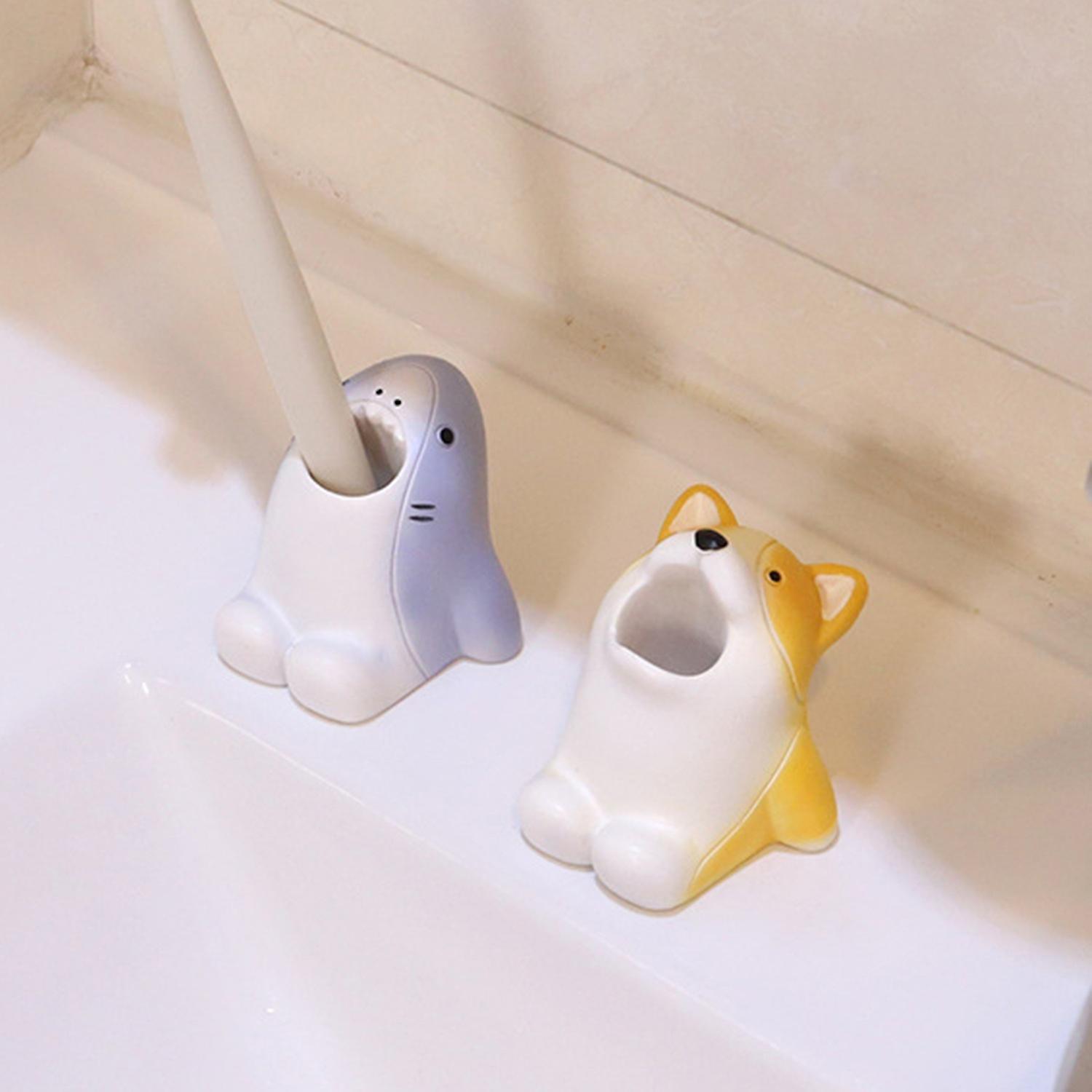 Cartoon Toothbrush Holder Multifunctional Resin Keep Neat Animal Shape ...
