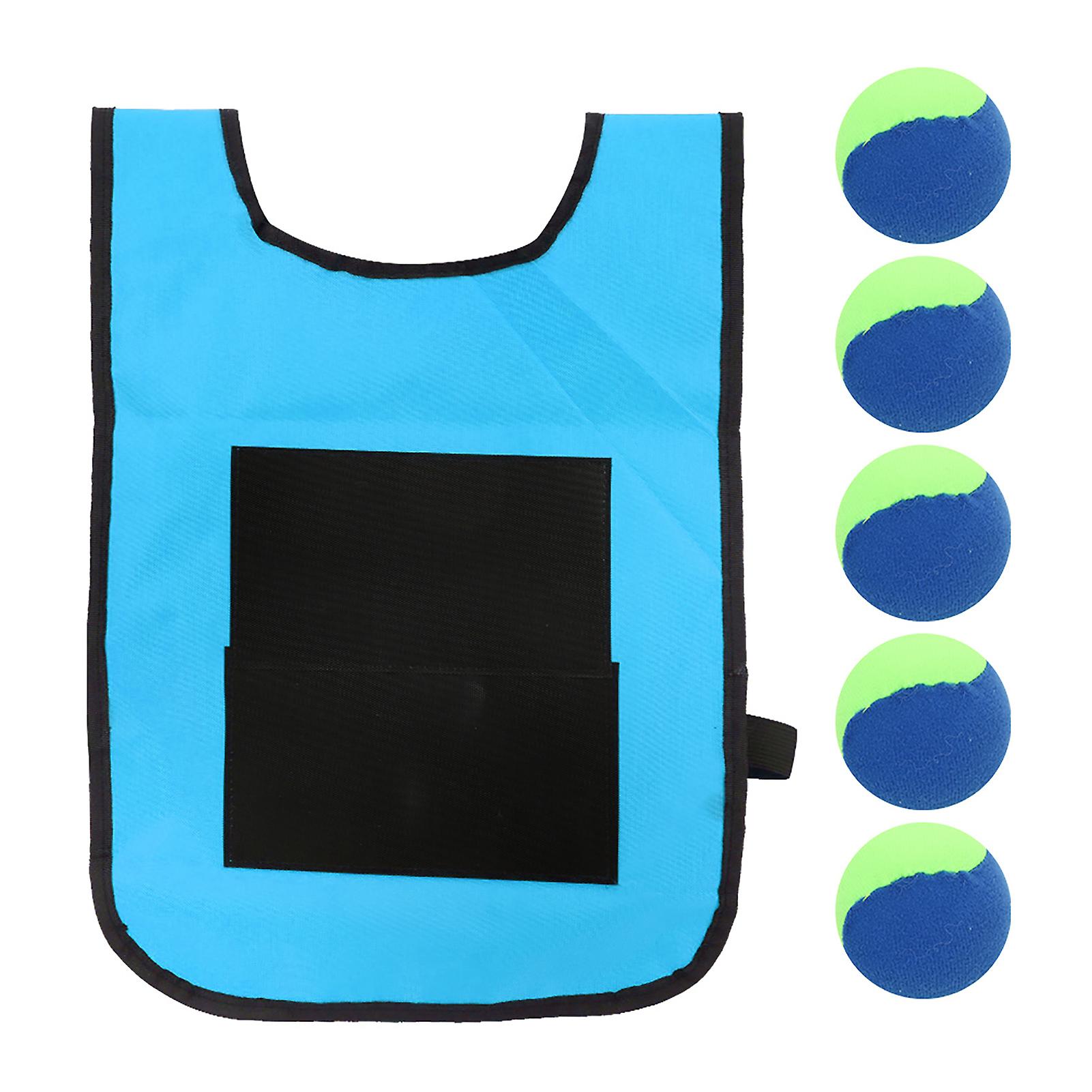 Verdant Touch Kid Throwing Game Children's Dodgeball Tag Stickness Vest Outdoor Throwing Target Game with Balls for Kids, Blue