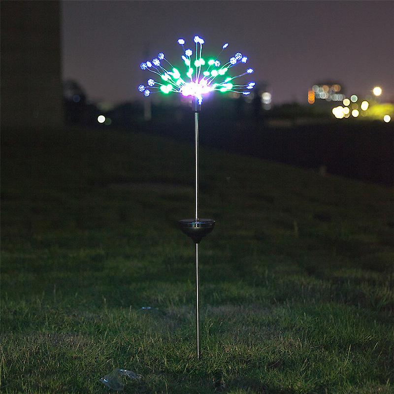 2pcs 90 Solar LED Light Snowflake Dandelion Shape Grass Fireworks Lamp Outdoor Lawn Garden Lights
