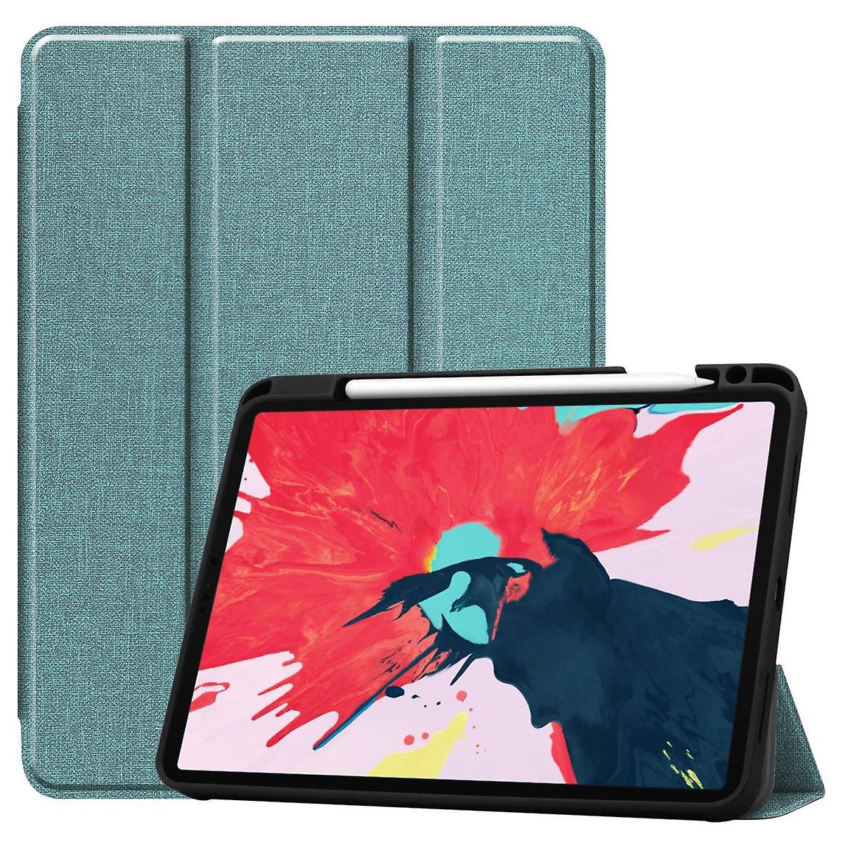 For New iPad Pro11 2020 11 Inch Tablet Case with Pen Slot TPU Soft Shell Sleeping Cover - Green