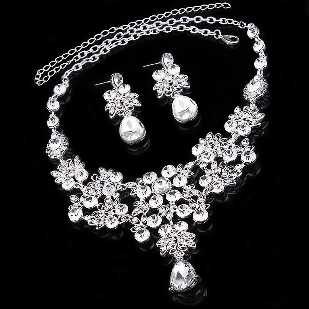 Lega per Strass Orecchini Pendente Collana Set da sposa