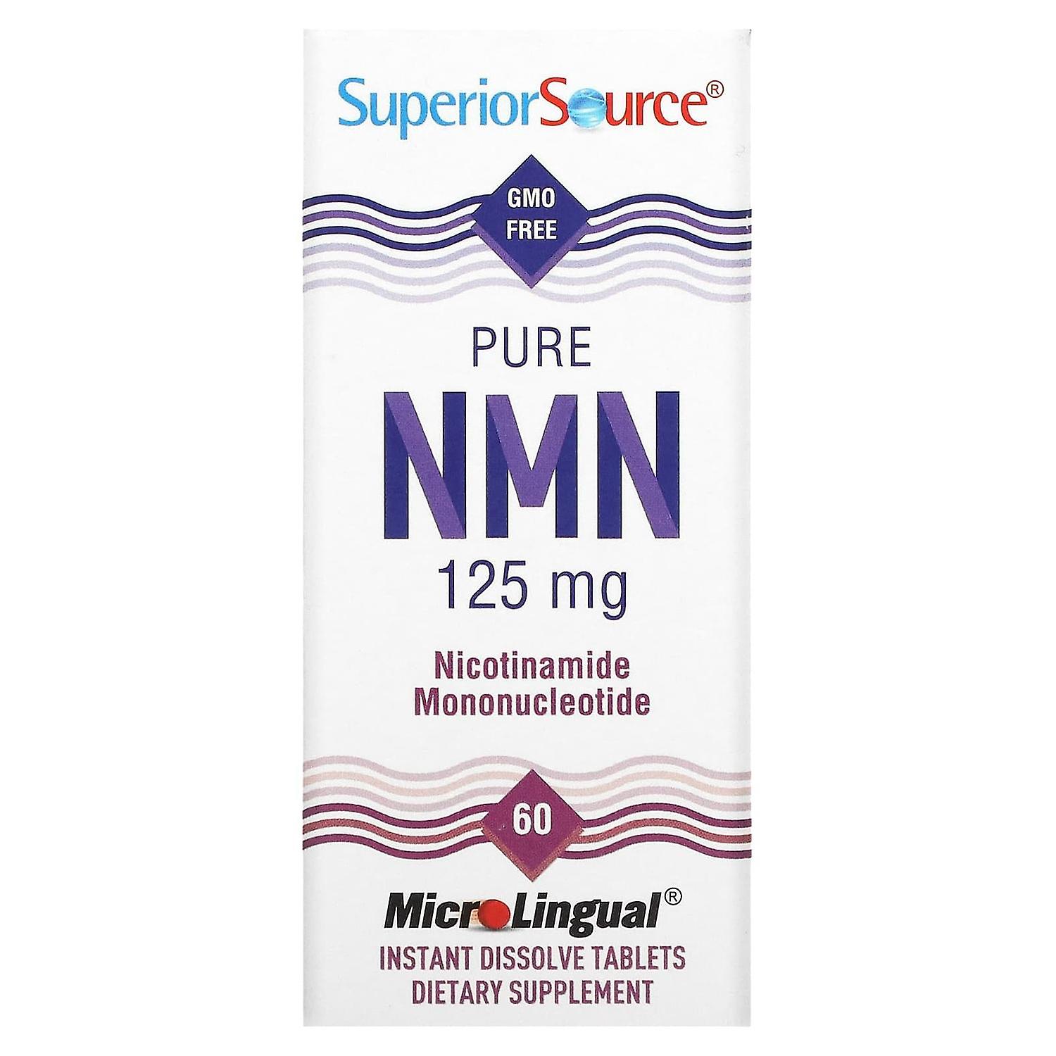 Superior Source, Pure NMN, Nicotinamide Mononucleotide, 125 mg , 60 Instant Dissolve Tablets
