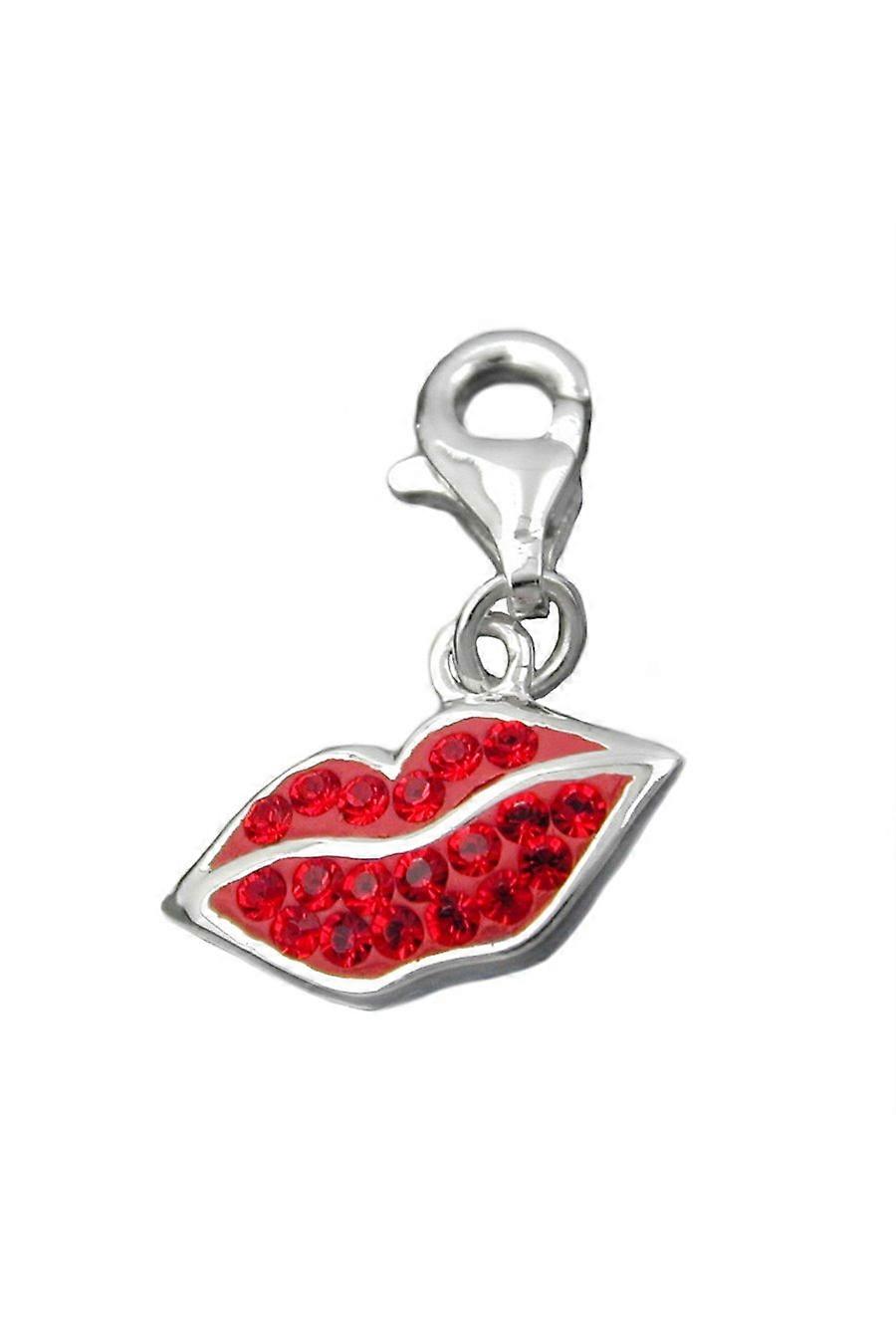 Pendant/ Charm Red Lips/ Mouth Silver 925 - Gl90310