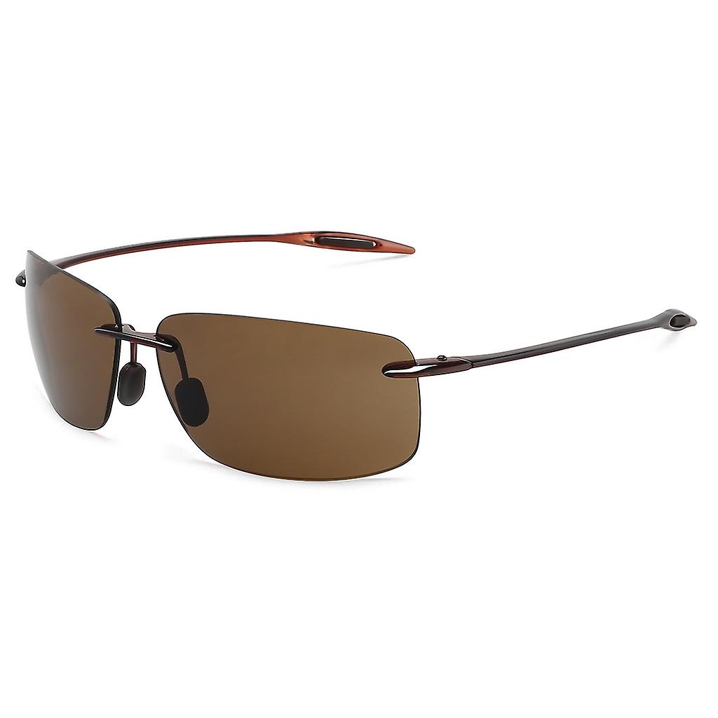 The Matrix Classic Polarized Sports Rimless Sunglasses Men Driving Rectangle Ultralight Frame Sun Gl