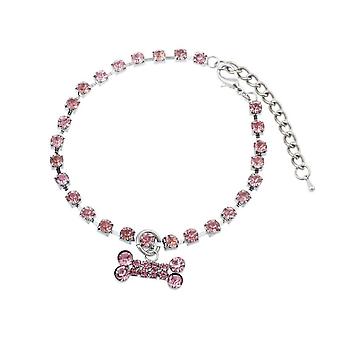 Veeki Dog Toys Bling Dog Collar  Crystal Dog Collar & Cat Collar Cute Pet Bone Rhinestone Collars Adjustable Necklace forSmall/Medium/Large DogsS