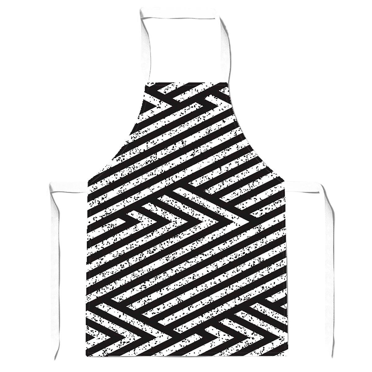 Oblique Black Grunge Pattern Apron