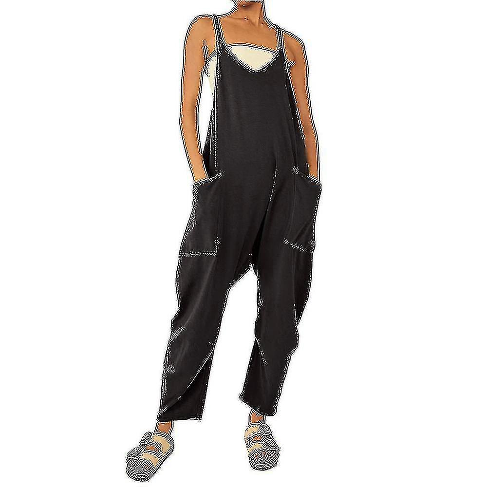 Kvinders afslappede overdimensionerede overalls Harem lange cykelbukser Dungarees Baggy jumpsuit []