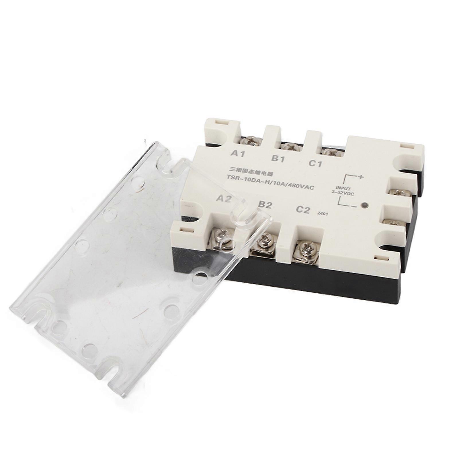 10A DC AC Three Phase Solid State Relay, SSR Input, 3-32VDC Load, 24-480VAC, TSR-10DA H