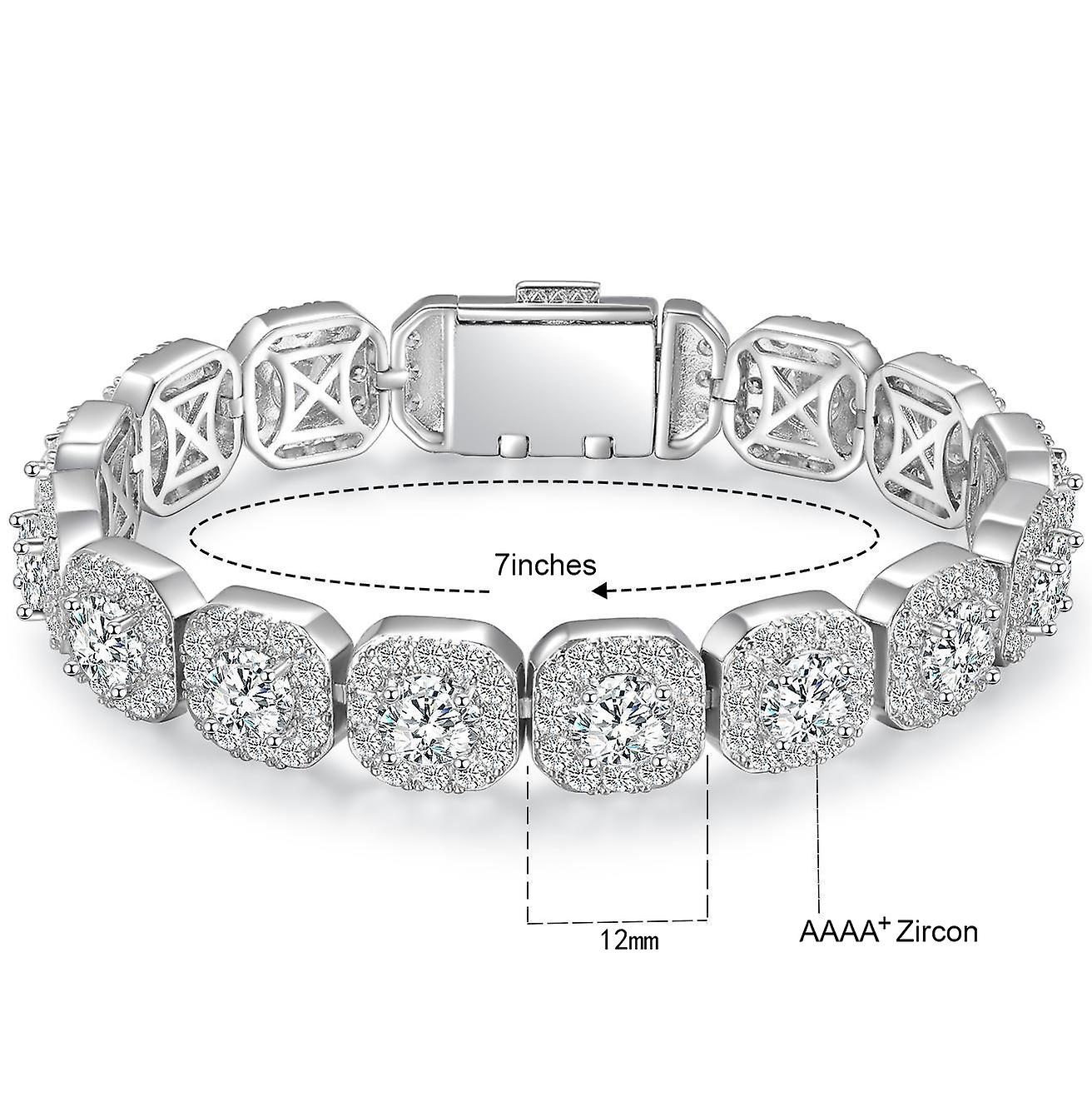 Trendy 12mm Wide Cuban Link Bracelet with Zircon Stones - Hip-Hop Style, Unisex Option