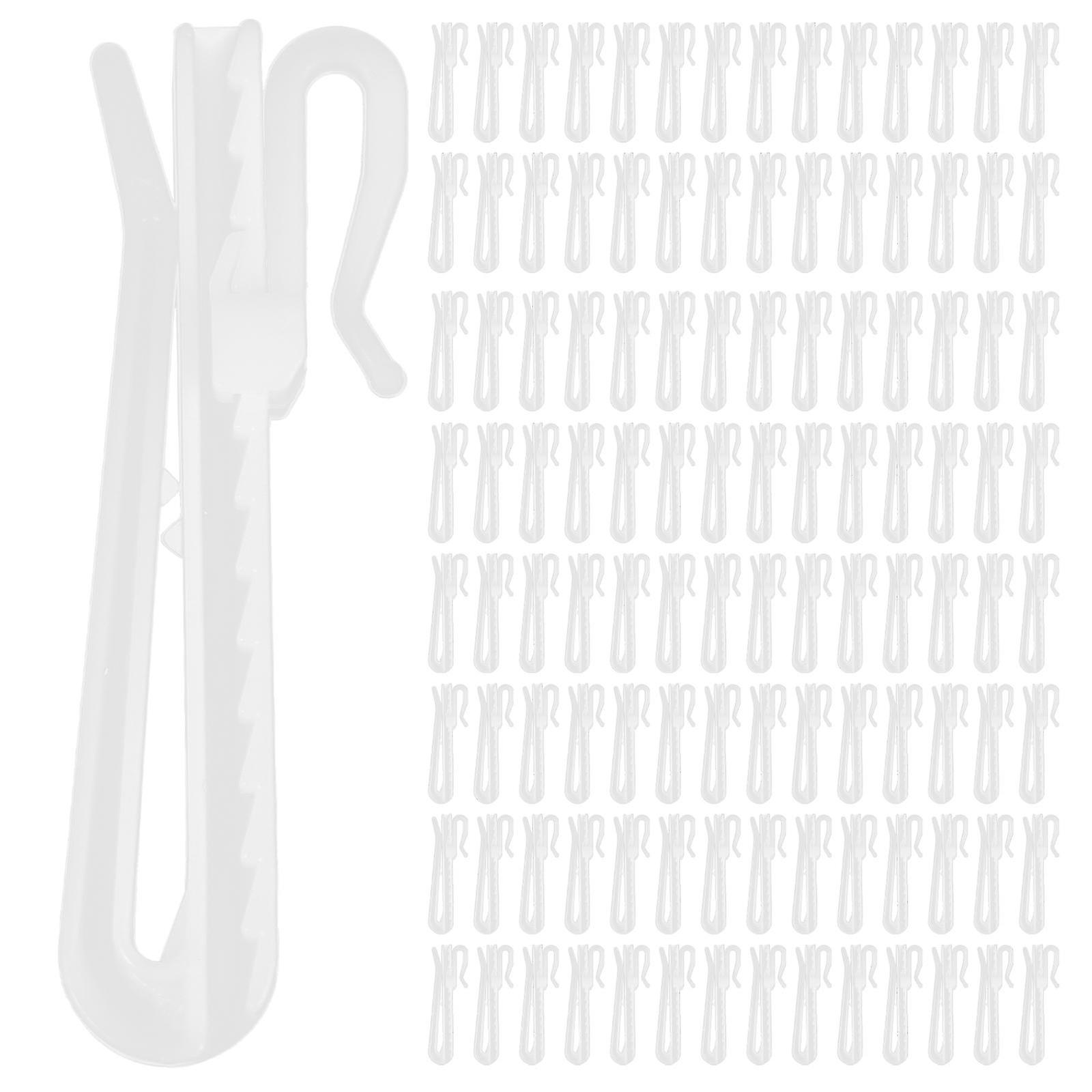 2024 100Pcs Adjustable Plastic Curtain Hooks Curtain Drapery Pin Hook Curtain Plastic Adjusting Hook