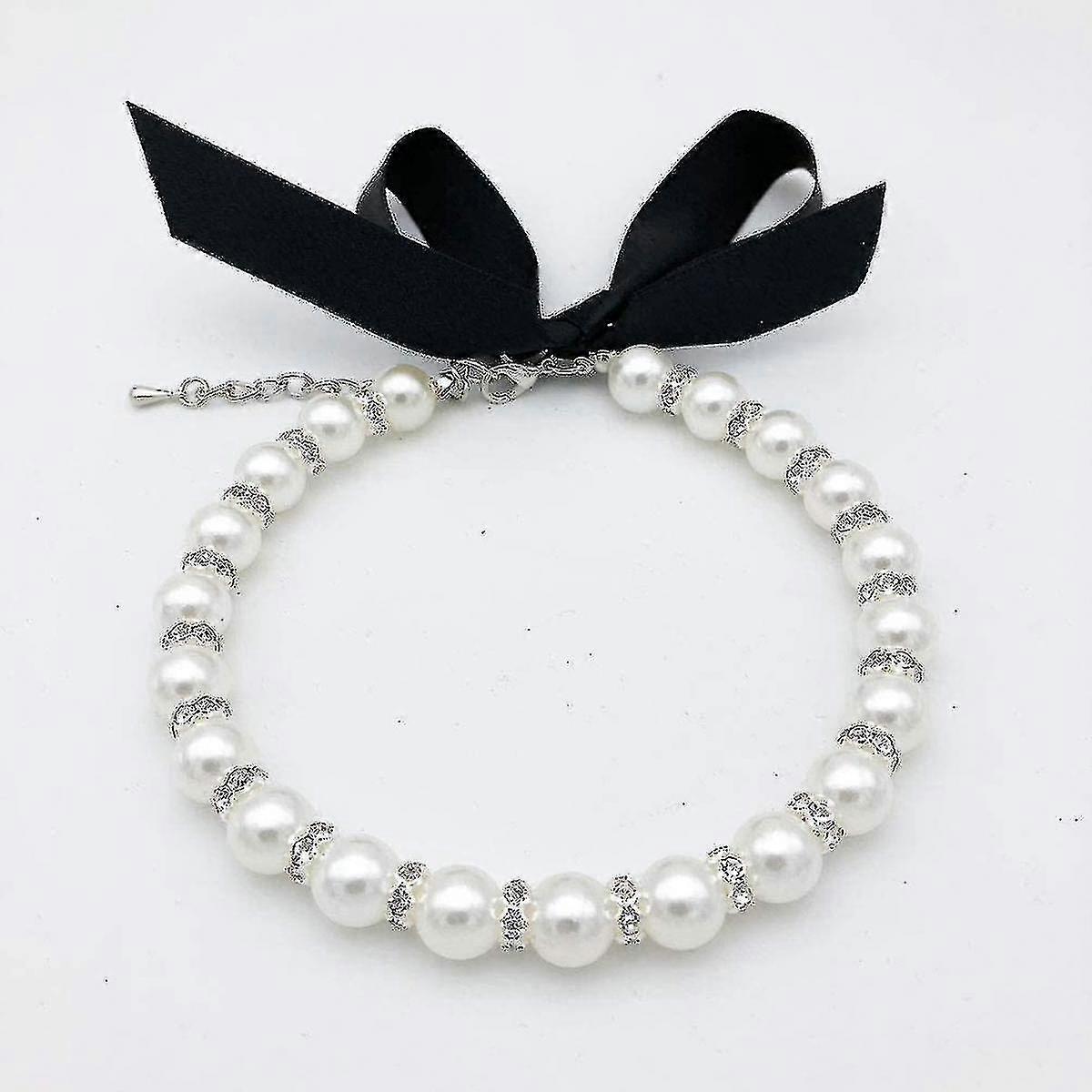 Handgefertigtes Perlen-Hundehalsband Mit Strass – Elegantes Schmuckhalsband Für Kleine Hunde & Katzen (Größen S/M/L)