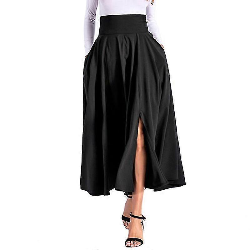 Ladies Swing Long Skirt Pleated Holiday Maxi Skirts Ruched