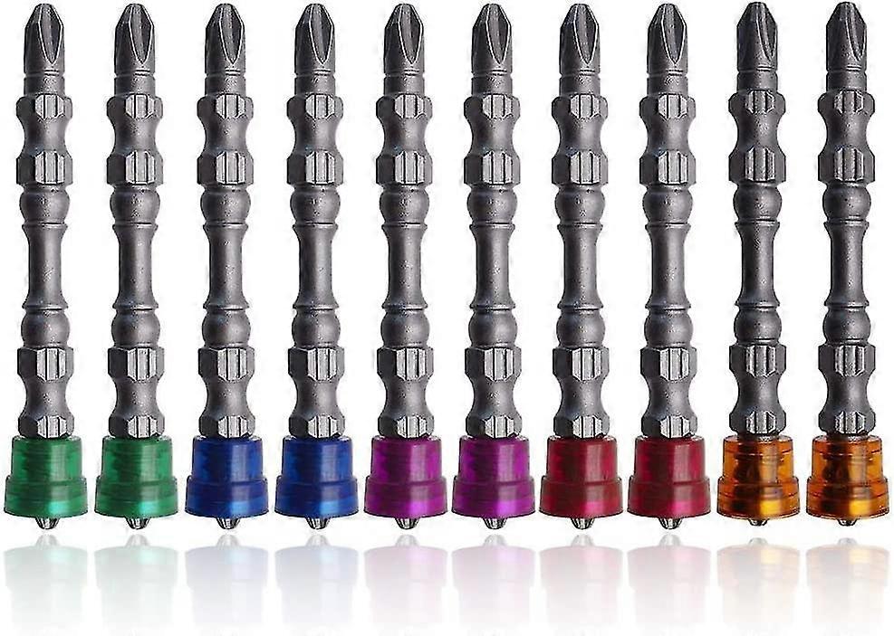 10 Pack Ph2 Double Ended Magnetic Phillips Screwdriver Bits,1/4" Hex Shank Phillips Screwdriver Bits-65mm