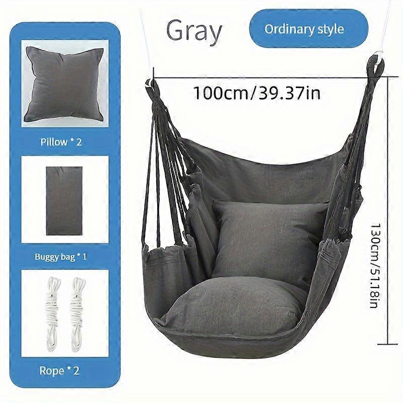 1pc Outdoor Hammock Chair Breathable Durable For Outdoor Indoor, Seat Cushions Included, Hanging Rope Chair For Outside