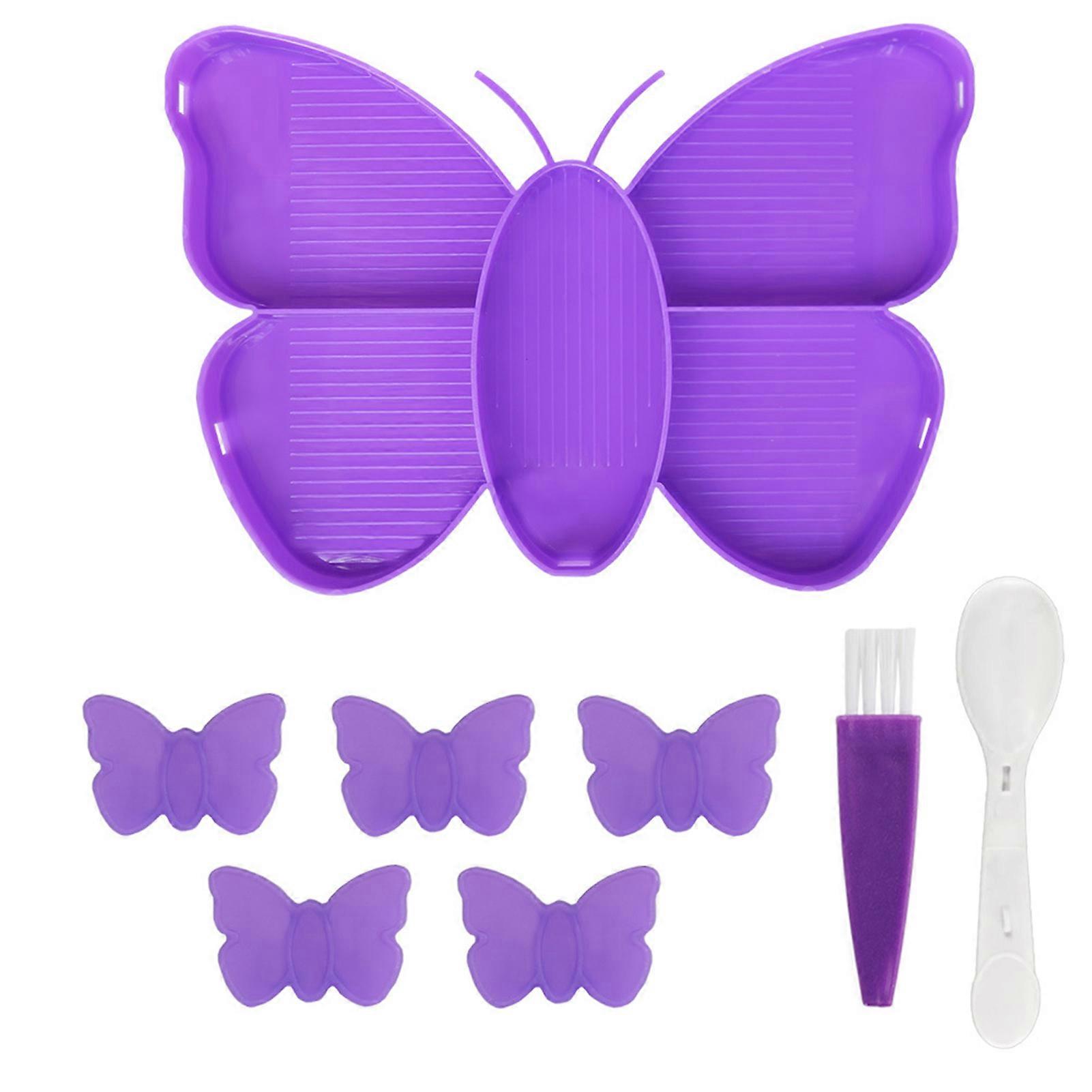 1 Set Diamond Painting Tray Multi-compartment Design Large Capacity Butterfly Shape Tray DIY Art Craft Supplies