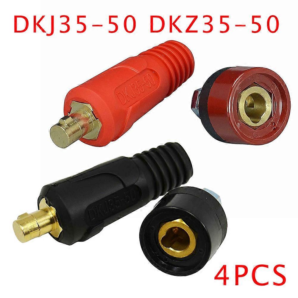 4pcs Tig Welding Cable Panel Connector Accessory Plug Style Dkj35-50 & Dkz35-50 Welding Machine Quick Fitting Connector