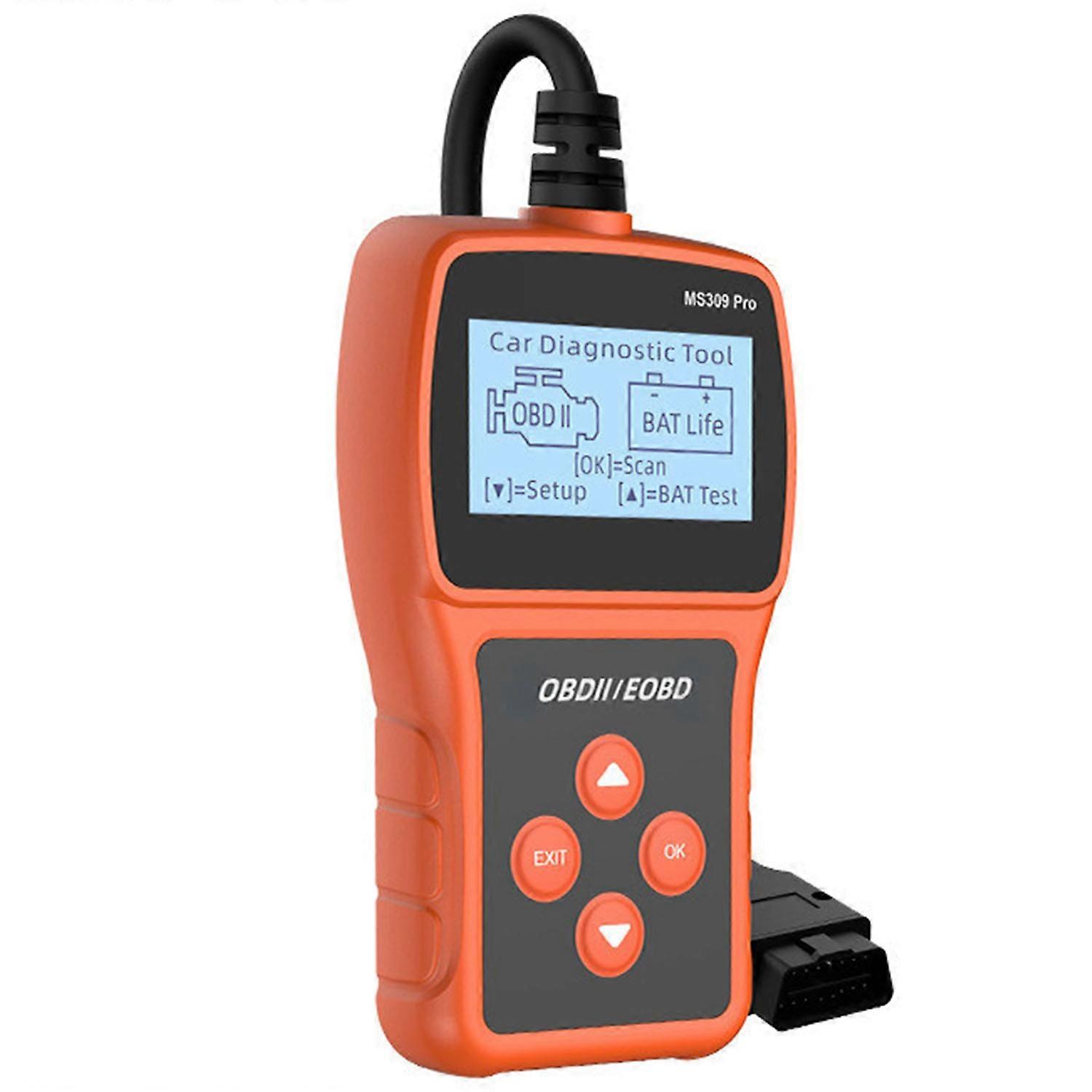 MS309 Pro Battery Tester Car Fault Detector OBD2 EOBD Scanner Code Reader Auto Engine Diagnostic Scan Tool with Multi-languages